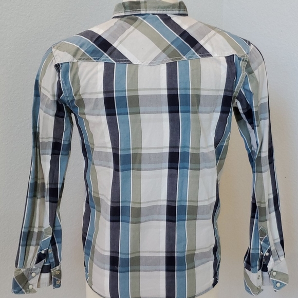 Lucky Brand Plaid Button/Snap Down Long Sleeve - Picture 3 of 7